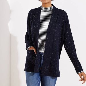 Loft Speckled Open Pocket Cardigan